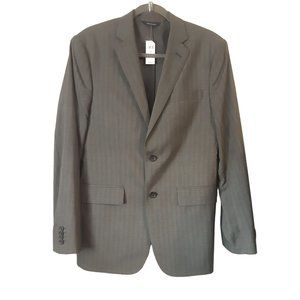 Banana Republic Suit Men 38R Jacket 33/32 Modern Fit Pants Gray White Stripe NEW